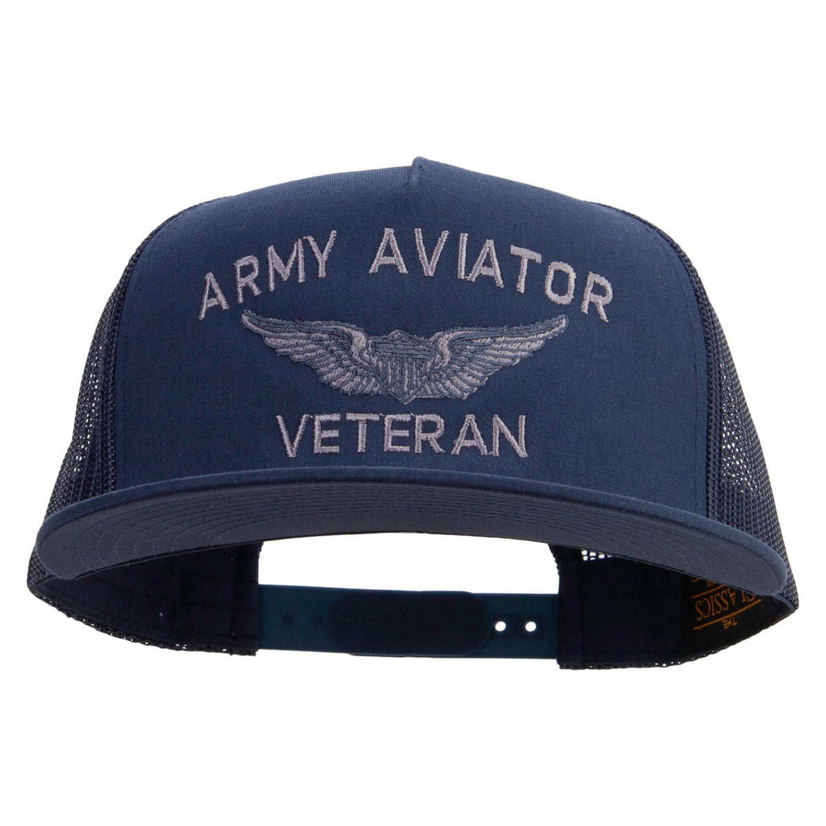 Army Aviator Veteran Embroidered 5 Panel Mesh Trucket Snapback Cap