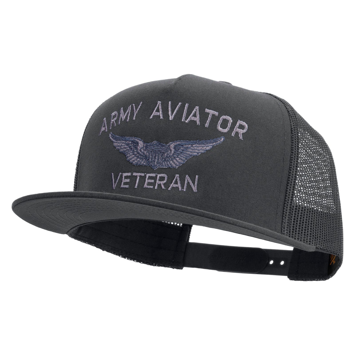 Army Aviator Veteran Embroidered 5 Panel Mesh Trucket Snapback Cap