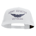 Army Aviator Veteran Embroidered 5 Panel Mesh Trucket Snapback Cap