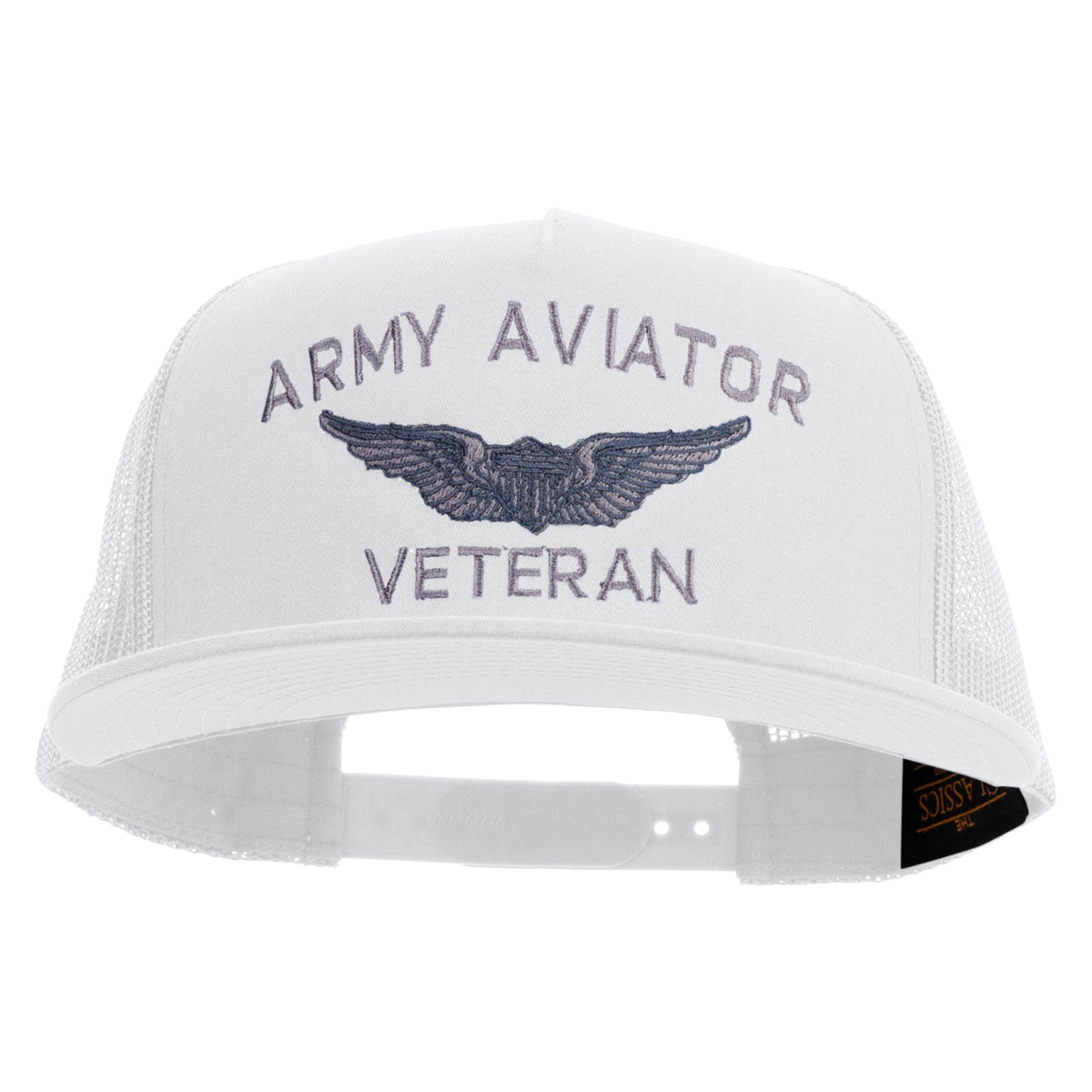 Army Aviator Veteran Embroidered 5 Panel Mesh Trucket Snapback Cap