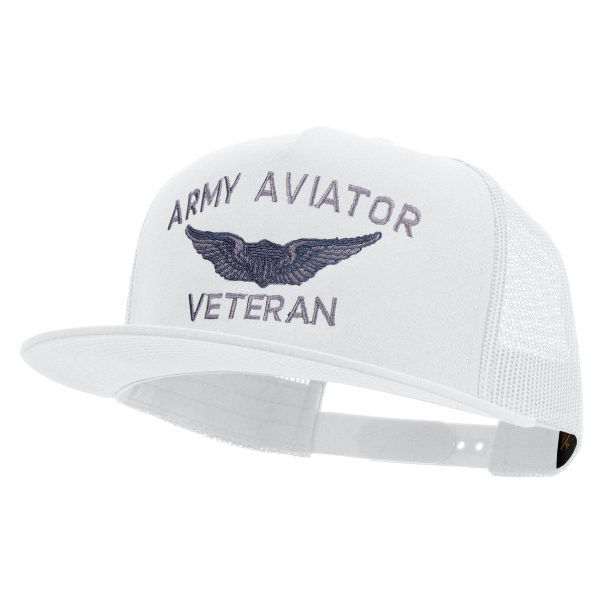 Army Aviator Veteran Embroidered 5 Panel Mesh Trucket Snapback Cap
