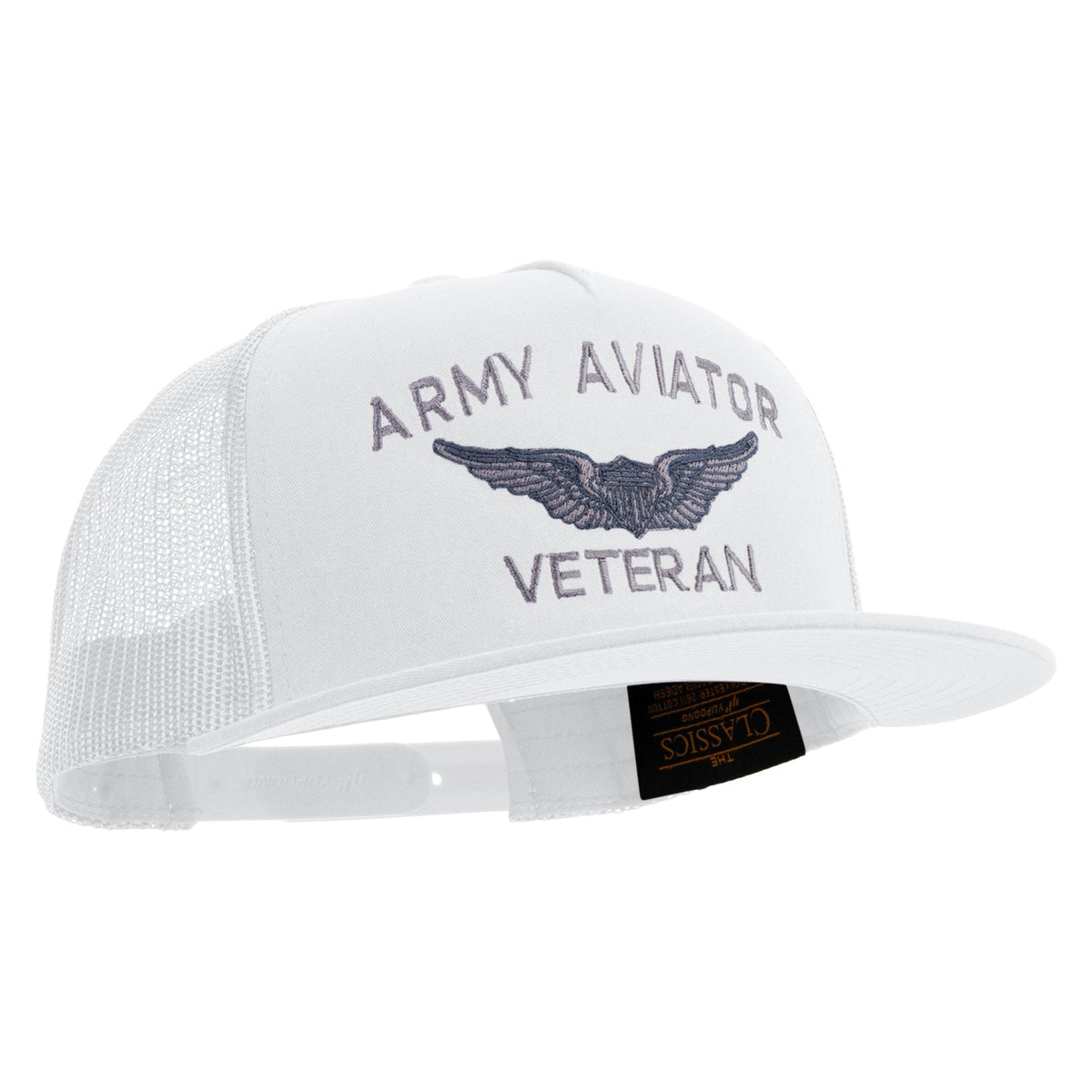 Army Aviator Veteran Embroidered 5 Panel Mesh Trucket Snapback Cap