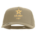 Star US Army Veteran Military Embroidered Solid Cotton Twill 5 Panel Prostyle Snap Cap