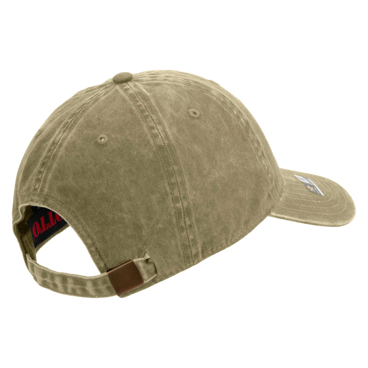 Star US Army Veteran Military Embroidered Washed Solid Pigment Dyed Cotton Twill Brass Buckle Cap