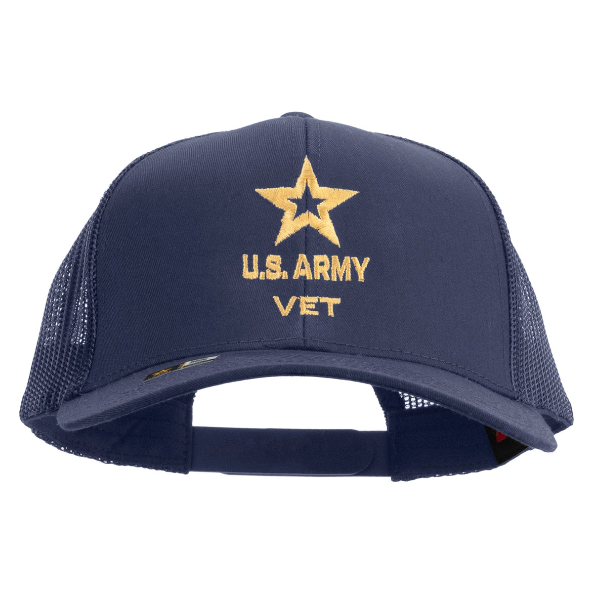 Star US Army Veteran Military Embroidered Solid Cotton Twill Mesh Prostyle Cap