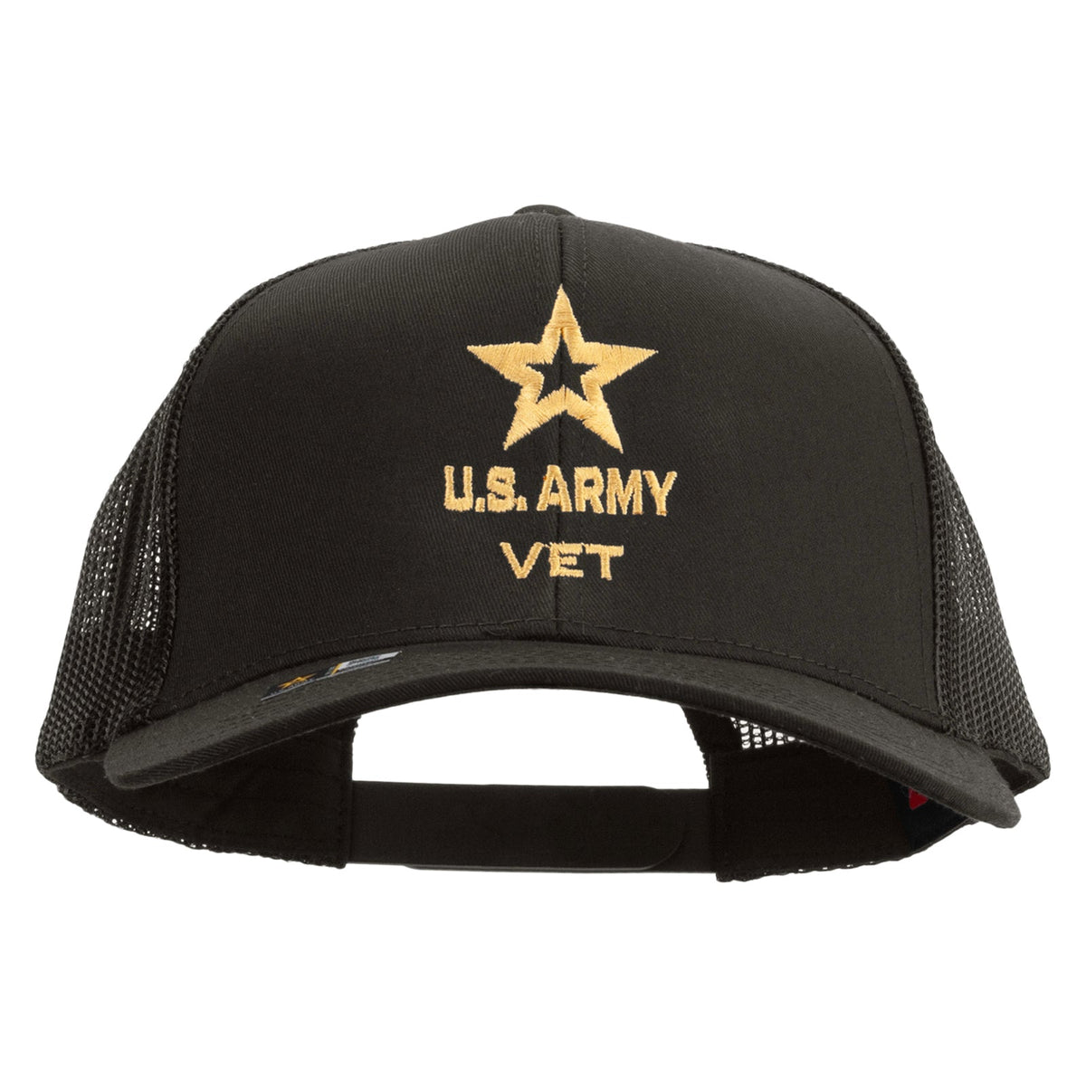 Star US Army Veteran Military Embroidered Solid Cotton Twill Mesh Prostyle Cap