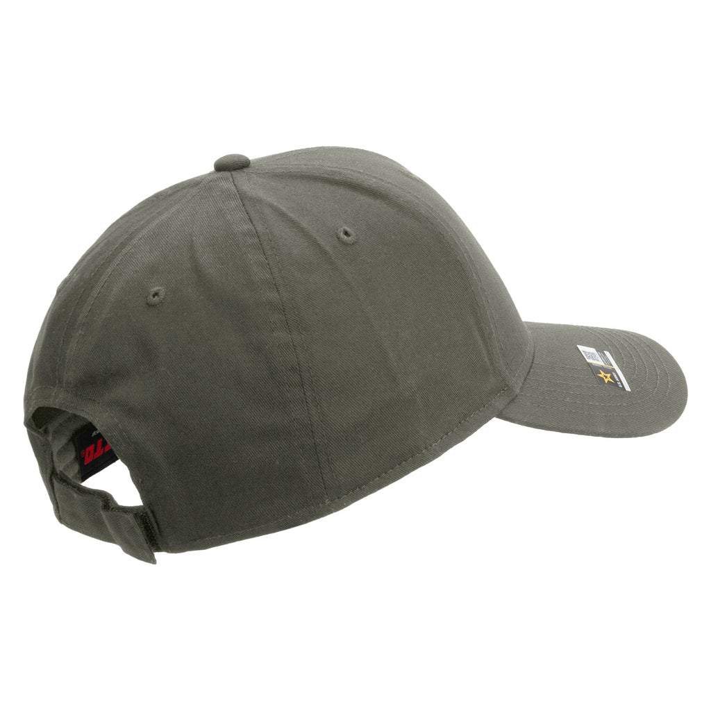 Star US Army Veteran Military Embroidered Solid Cotton Twill Low Profile Strap Cap