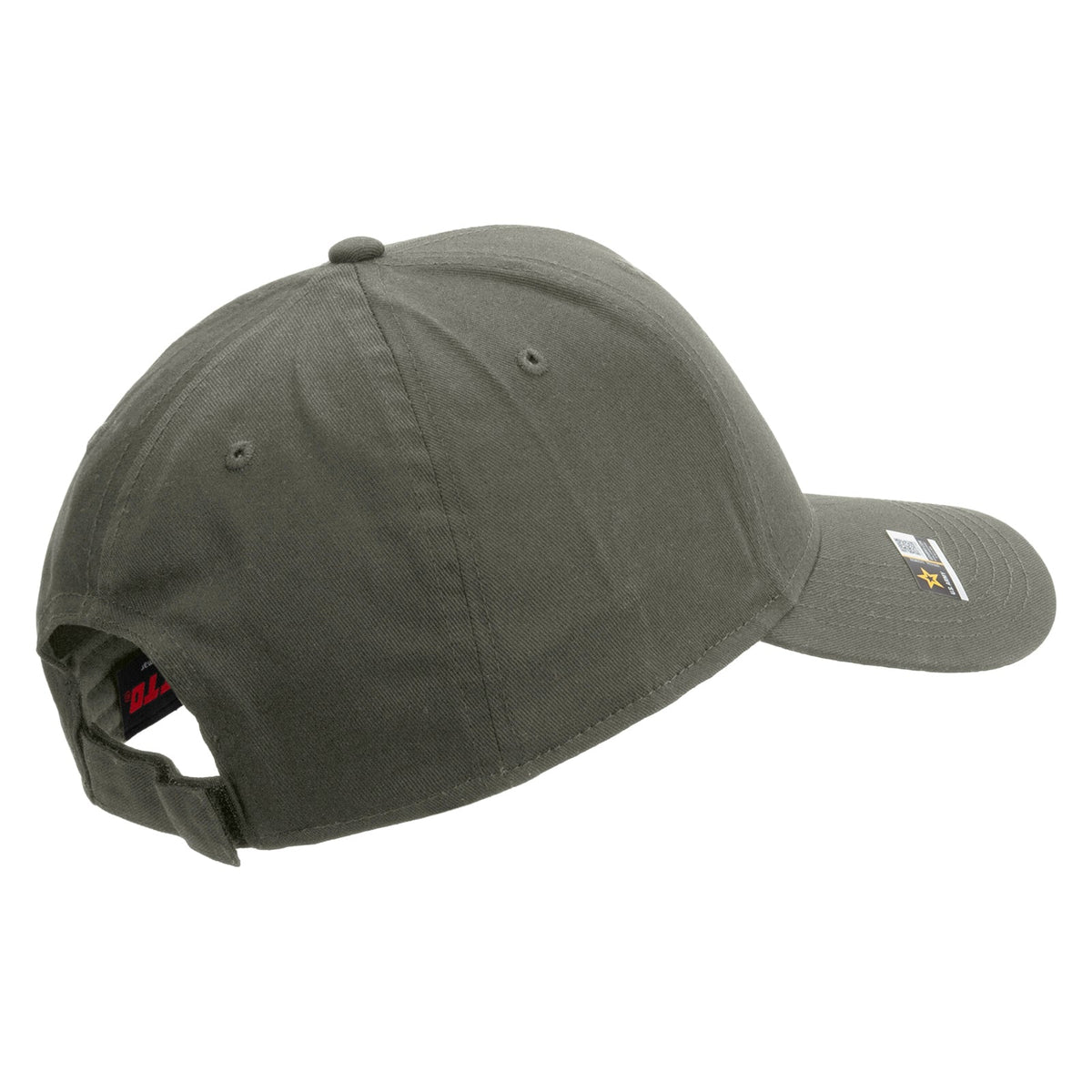 Star US Army Veteran Military Embroidered Solid Cotton Twill Low Profile Strap Cap