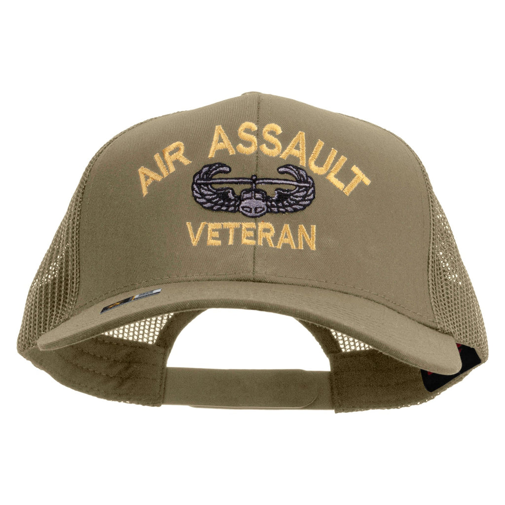 Air Assault Veteran Embroidered Solid Cotton Twill Mesh Prostyle Cap