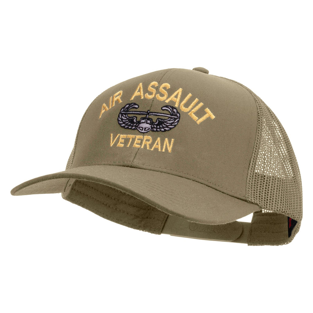 Air Assault Veteran Embroidered Solid Cotton Twill Mesh Prostyle Cap