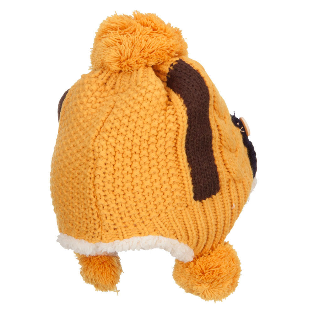 Kid's Button Patch Ski Beanie