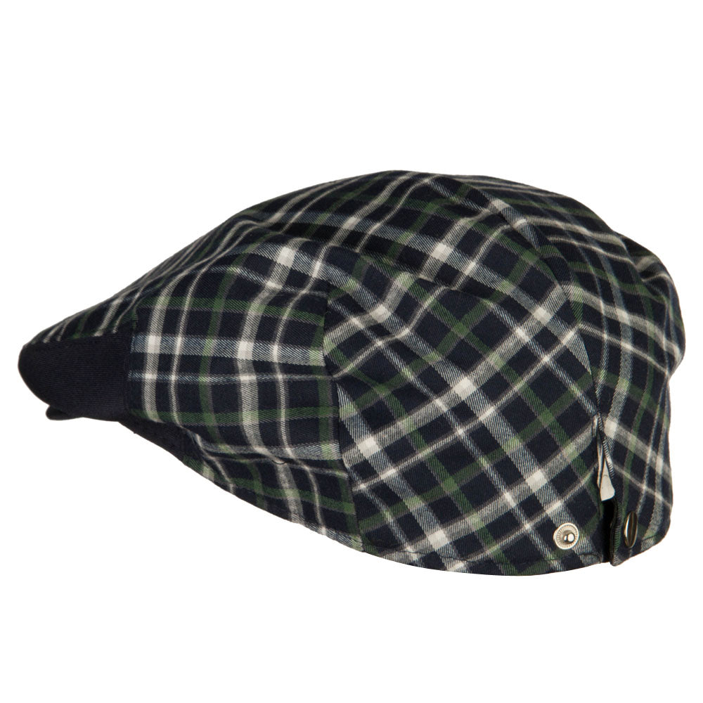 Men's Plaid Snap Button Ivy Cap