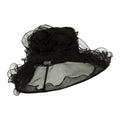 Pleated Trim Brim Ruffle Organza Hat