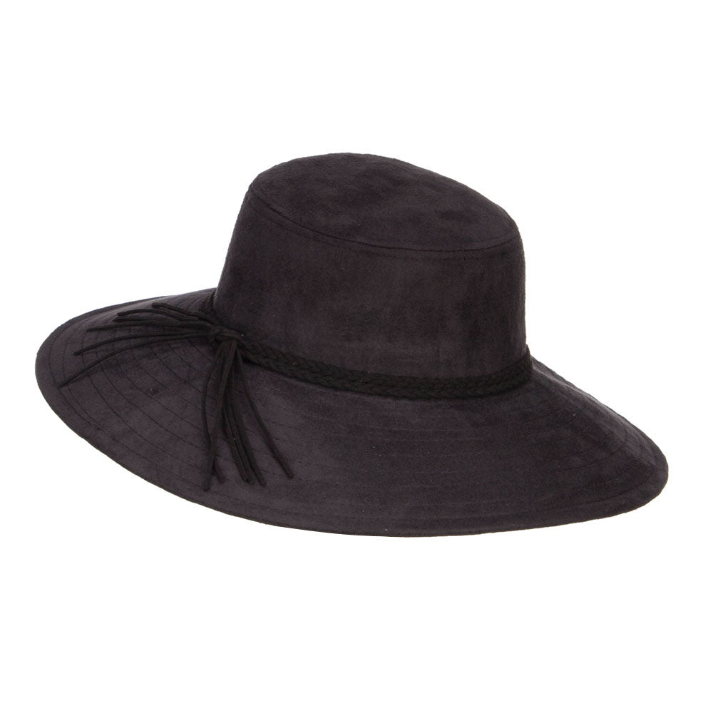 Wide Brim Poly Suede Hat
