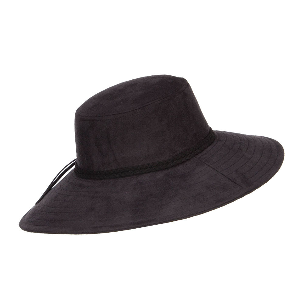 Wide Brim Poly Suede Hat
