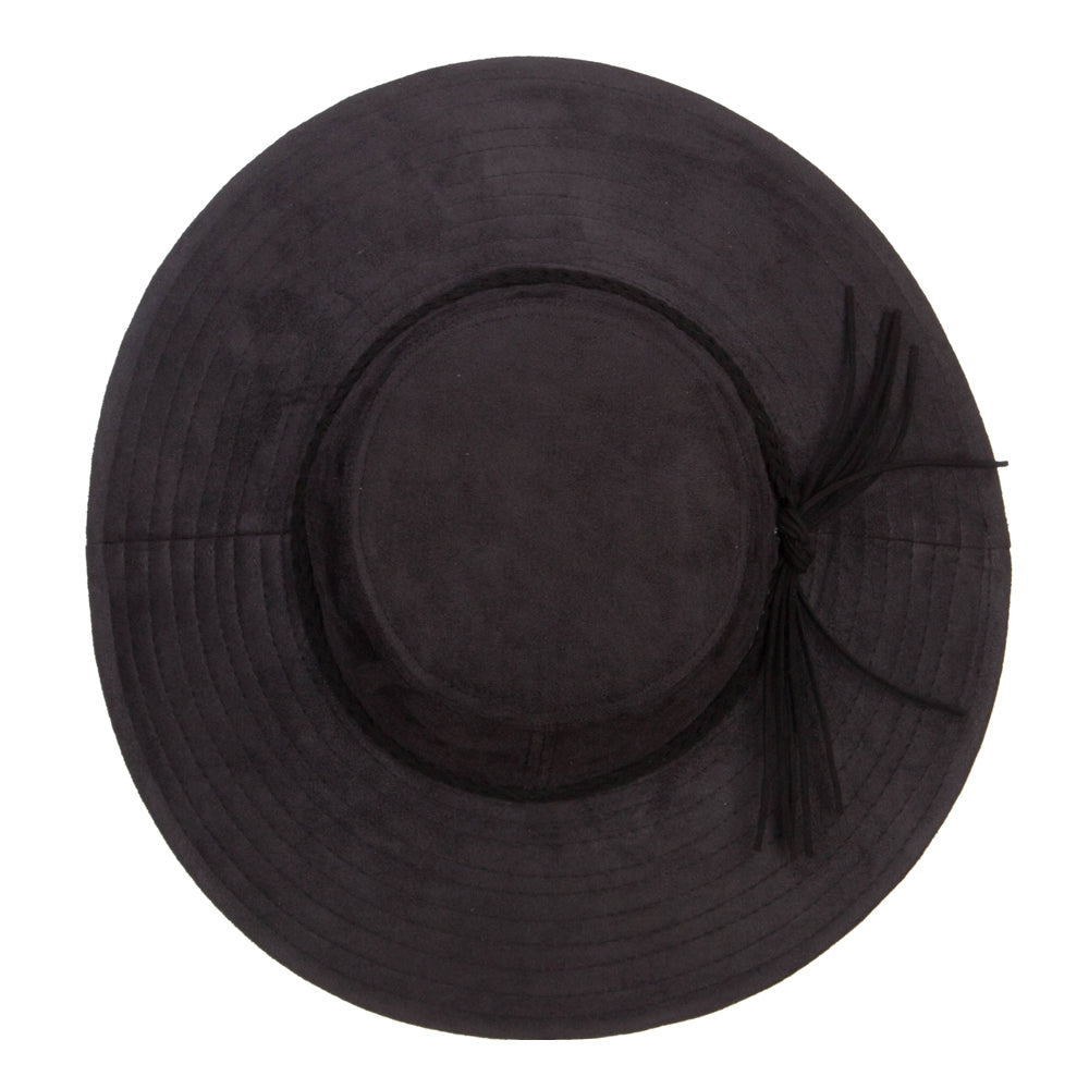 Wide Brim Poly Suede Hat