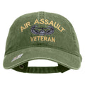 Air Assault Veteran Embroidered Washed Solid Pigment Dyed Cotton Twill Brass Buckle Cap